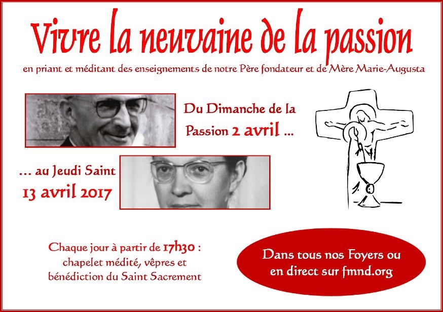 Neuvaine du 2 au 12 avril Famille Missionnaire de NotreDame